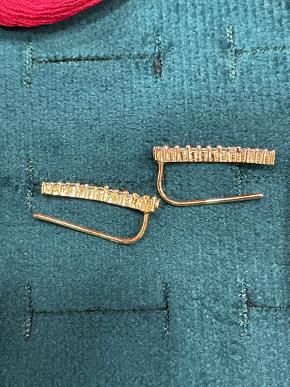 925 Silver Gold Plated Minimal Earcuffs