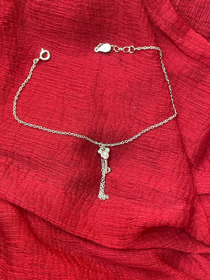 92.5 Silver Minimal Key Bracelet for Women 7.5 Inches | Stylish Symbol Design | Elegant Jewellery