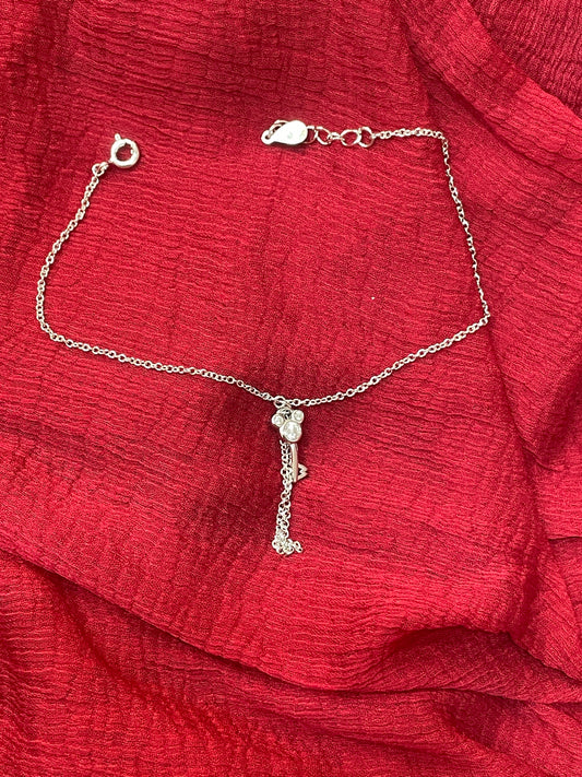92.5 Silver Minimal Key Bracelet for Women 7.5 Inches | Stylish Symbol Design | Elegant Jewellery