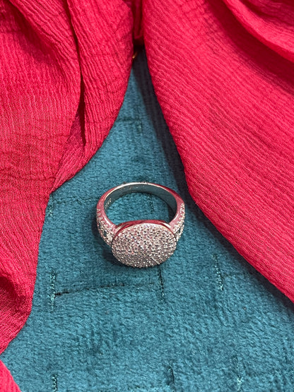 92.5 Silver Stylish Round Ring for Women | Elegant Minimal Design | Daily Wear Jewellery