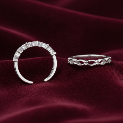 92.5 Silver Toe Rings | Stylish Minimal Finish | Elegant Foot Jewellery
