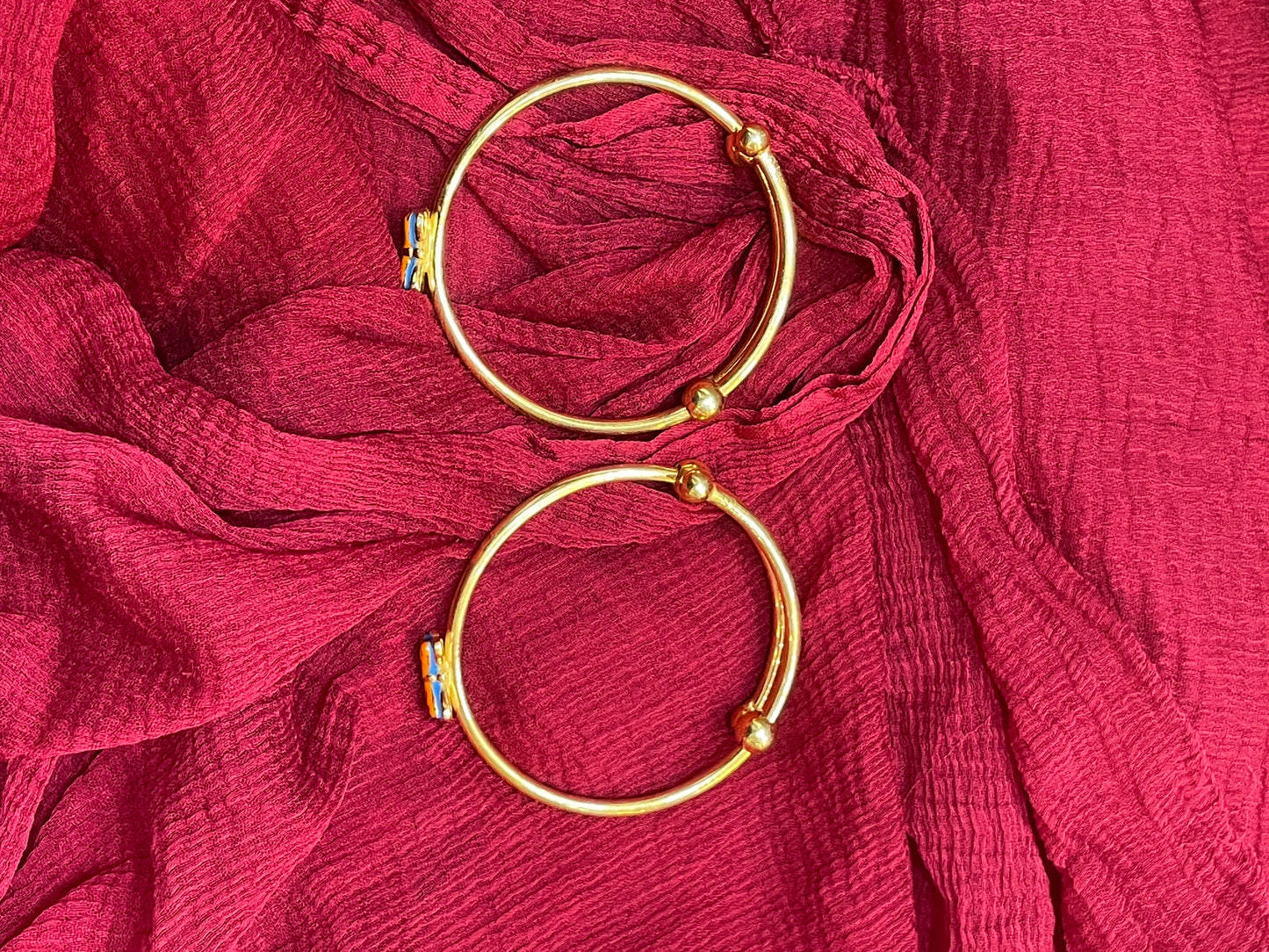 92.5 Silver Gold Plated Butterfly Kids Kada Pair | Baby Bracelet Set for Girls & Boys | Cute Stylish Jewellery