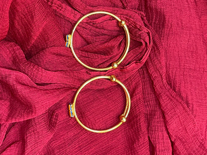 92.5 Silver Gold Plated Butterfly Kids Kada Pair | Baby Bracelet Set for Girls & Boys | Cute Stylish Jewellery