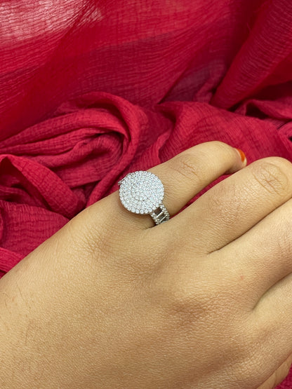 92.5 Silver Stylish Round Ring for Women | Elegant Minimal Design | Daily Wear Jewellery