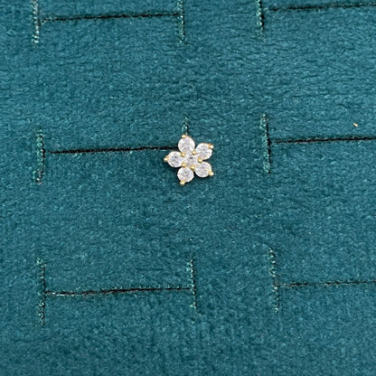 925 Silver Gold Plated 5 Petal Studs for Women | Floral Design pair