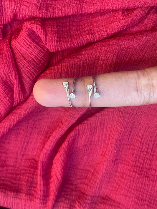92.5 Silver Minimal Heart Toe Rings for Women | Elegant Love Design | Traditional Jewellery