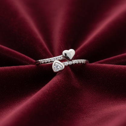 92.5 Silver Heart Shape Ring for Women Size 13 | Stylish Love-Inspired Design | Elegant Gift Jewellery