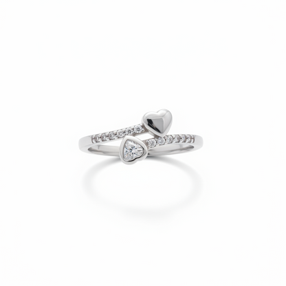 92.5 Silver Heart Shape Ring for Women Size 13 | Stylish Love-Inspired Design | Elegant Gift Jewellery