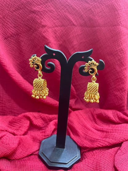 92.5 Silver Gold Plated Jhumka Earrings for Women | Stylish Elegant Design | Traditional Festive Jewellery