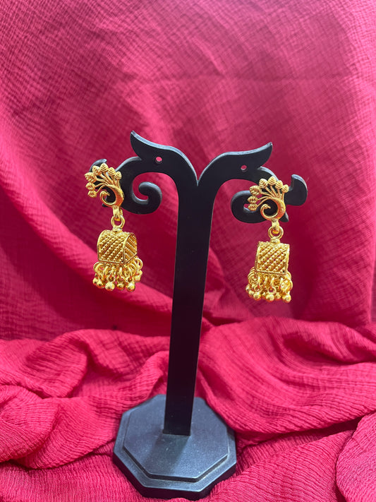 92.5 Silver Gold Plated Jhumka Earrings for Women | Stylish Elegant Design | Traditional Festive Jewellery