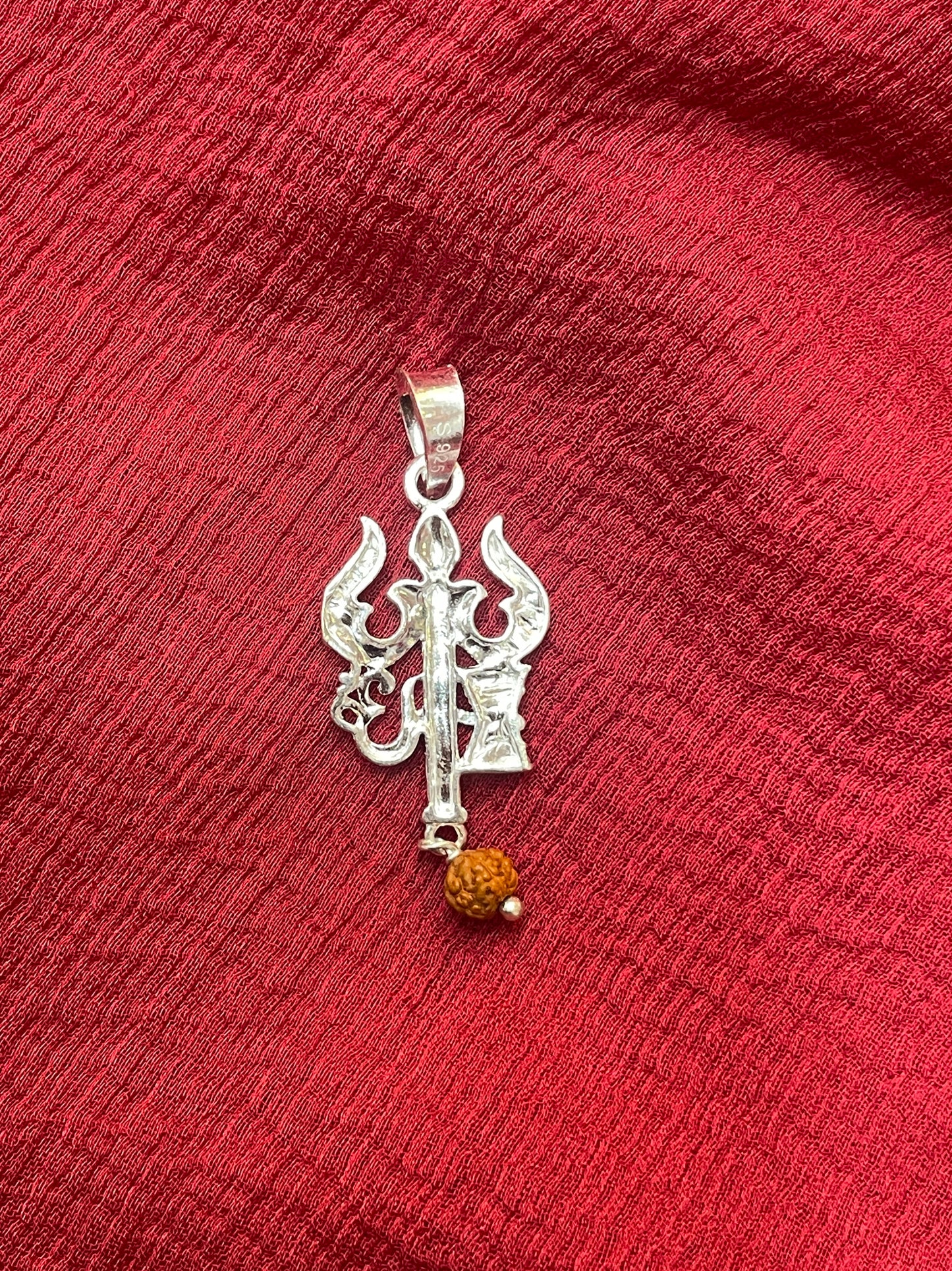 92.5 Silver Trishul Design Pendant for Men & Women – Traditional Temple Style