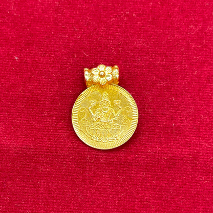 925 Silver Gold-Plated Lakshmi Devi Kasu Pendant for Women