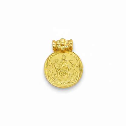 925 Silver Gold-Plated Lakshmi Devi Kasu Pendant for Women