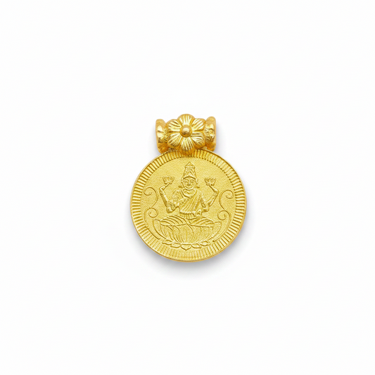 925 Silver Gold-Plated Lakshmi Devi Kasu Pendant for Women