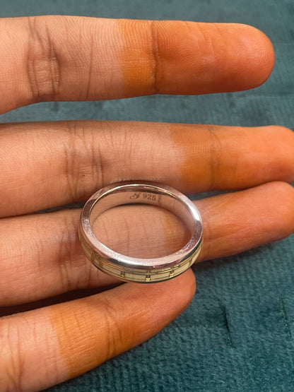 92.5 Silver Radium Men’s Ring Size 21 | Stylish Glow Design | Elegant Jewellery