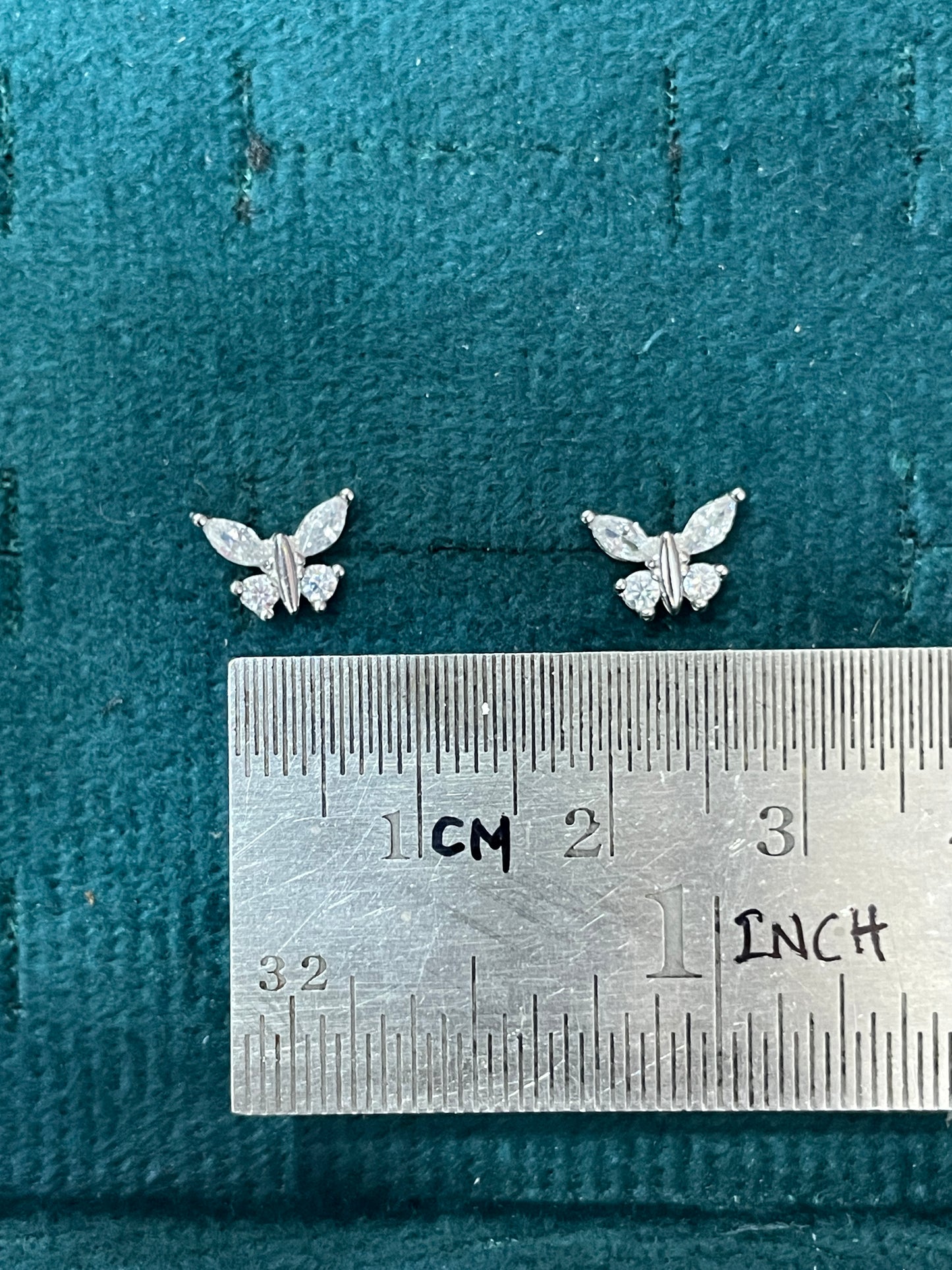 925 Silver Butterfly Stud Earrings | Minimal CZ Daily Wear Earrings for Women & Girls