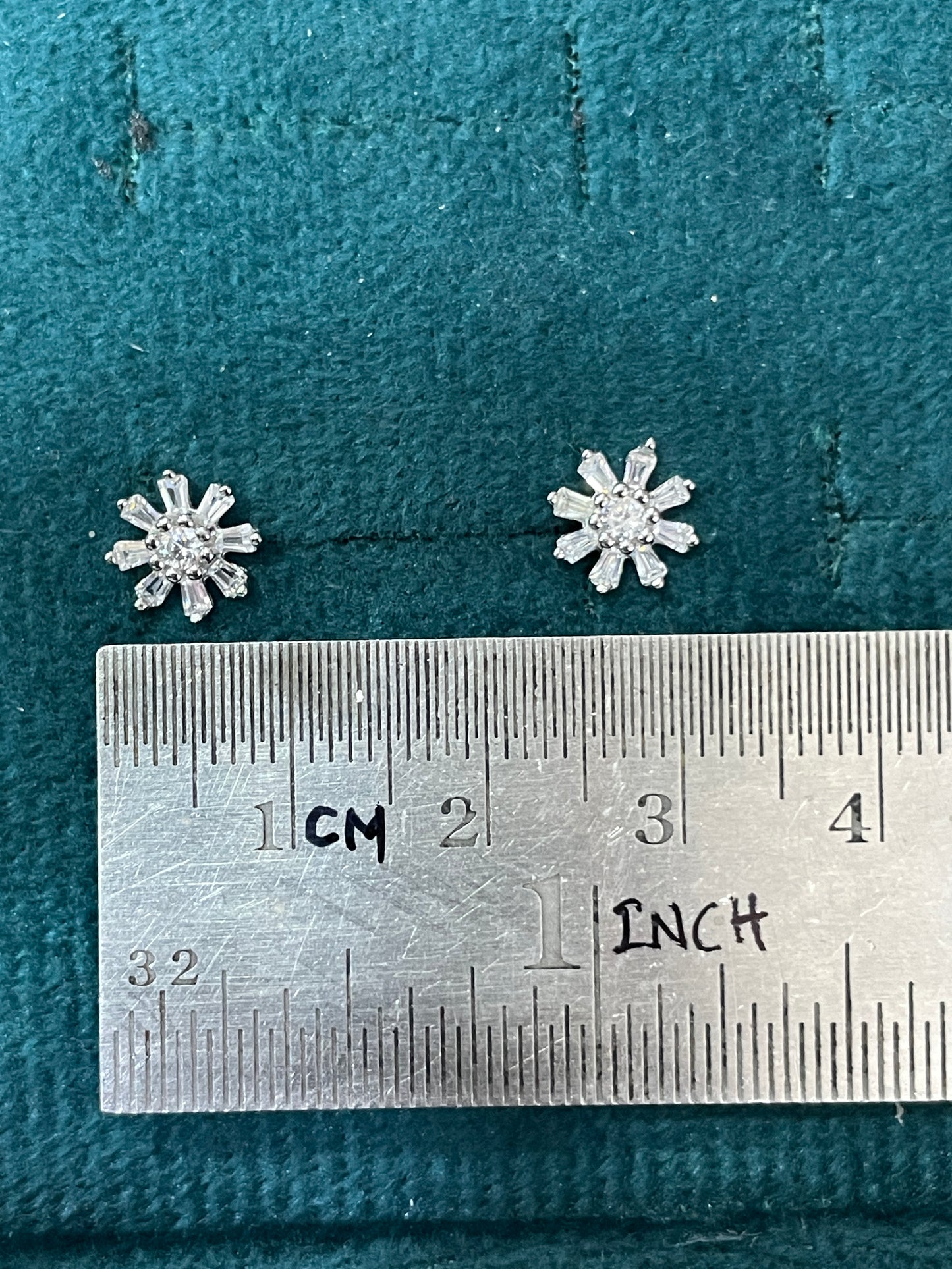 925 Silver Starburst Stud Earrings | CZ Sparkle Daily Wear Earrings with Ball Screw Back
