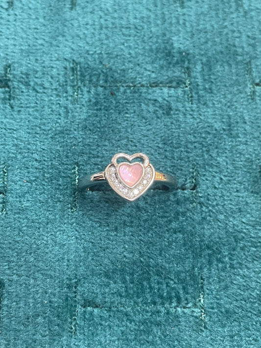 92.5 Silver Pink Heart Ring for Women Size 9 | Stylish Soft Tone Design | Elegant Gift Jewellery
