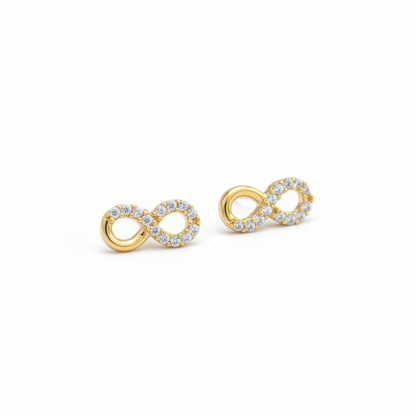 925 Silver Gold Plated Infinity Studs for Women | Minimalist Design by pair