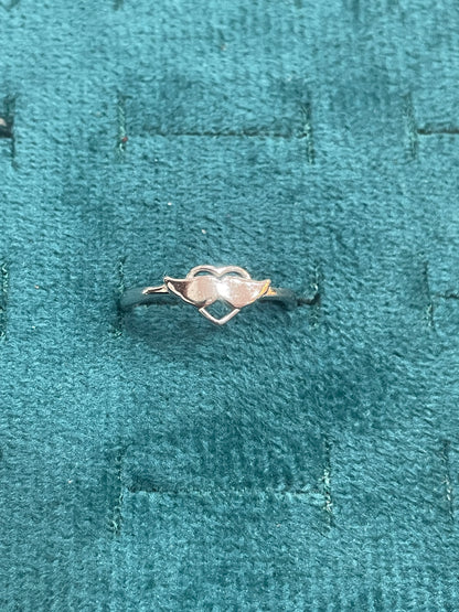 92.5 Silver Heart Moustache Ring for Women Size 12 | Simple Creative Design | Stylish Jewellery