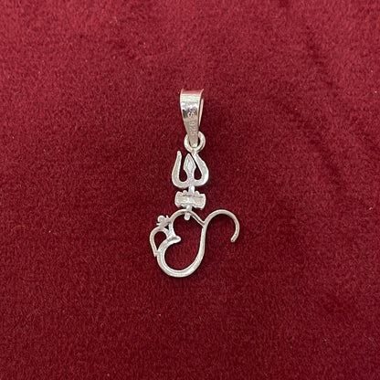 92.5 Sterling Silver Trishul Om Pendant