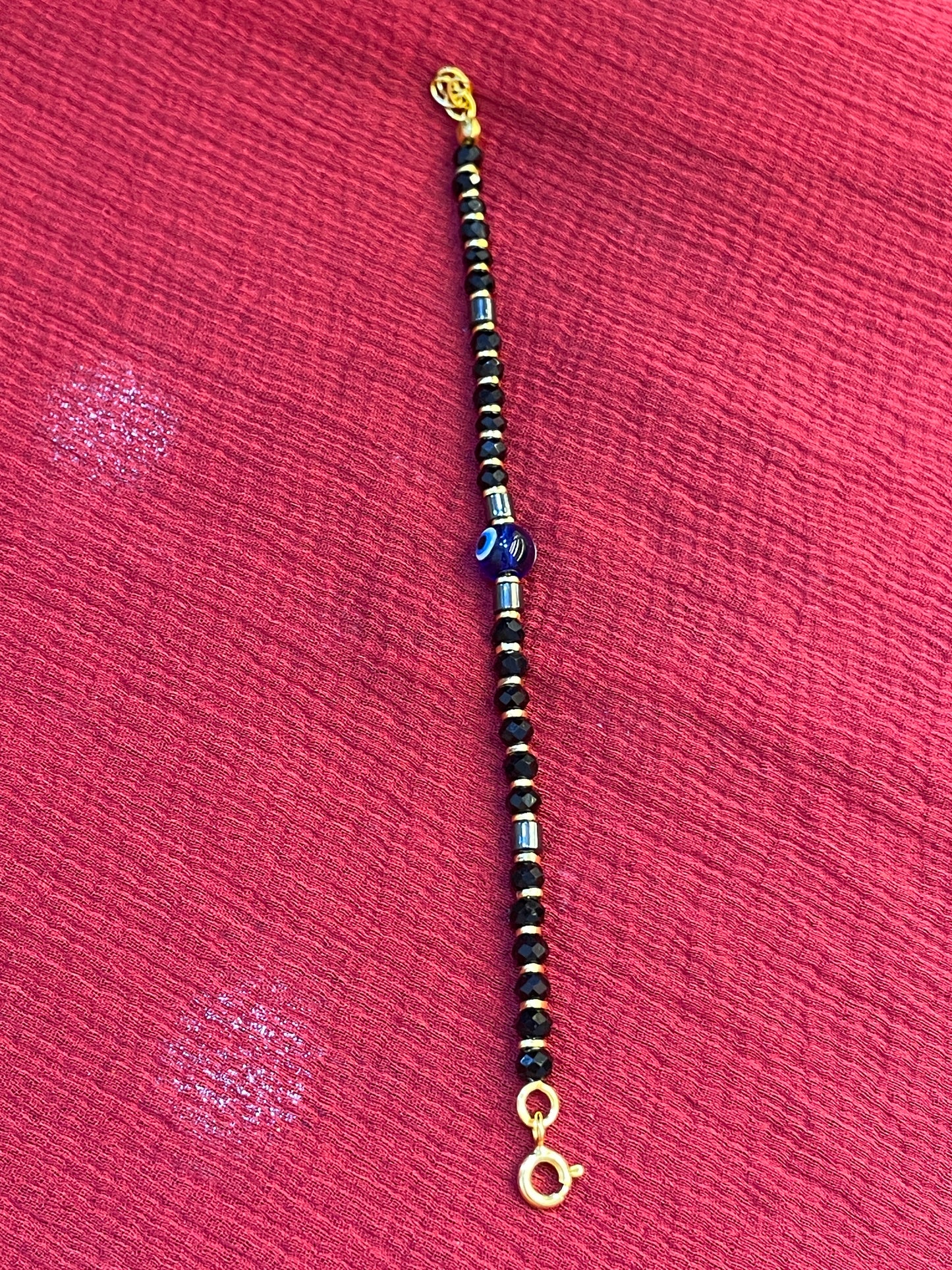 92.5 silver gold plated evil eye kids anklets