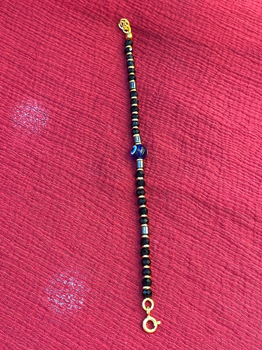 92.5 silver gold plated evil eye kids anklets