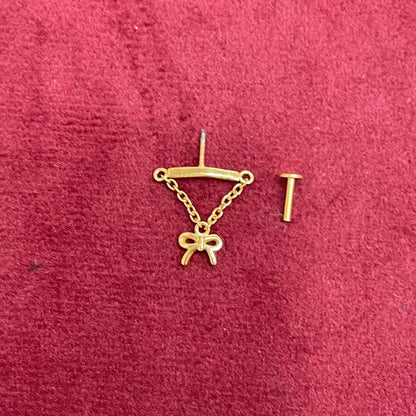 92.5 Silver Gold Plated Bow Bugadi - Pair