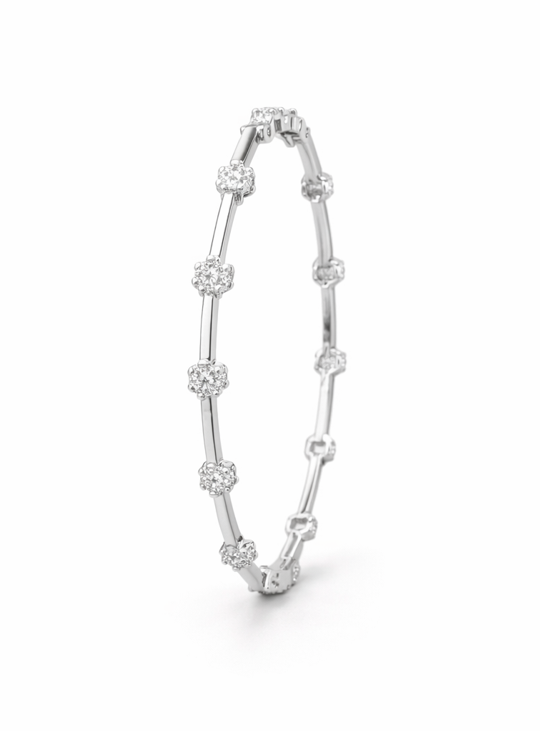 92.5 Silver CZ Stone Bangle | Elegant Luxury Finish | Jewellery