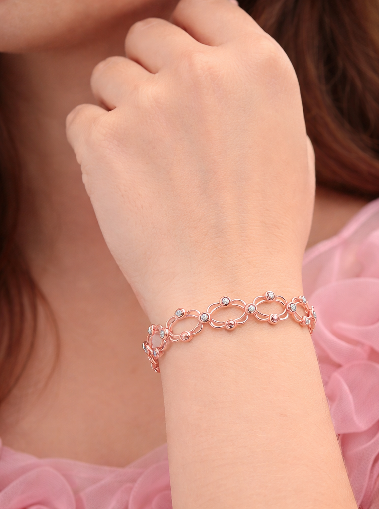 92.5 Silver Rose Gold Plated Bangle | Soft Luxury Finish | Elegant Jewellery
