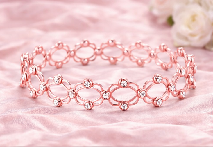 92.5 Silver Rose Gold Plated Bangle | Soft Luxury Finish | Elegant Jewellery