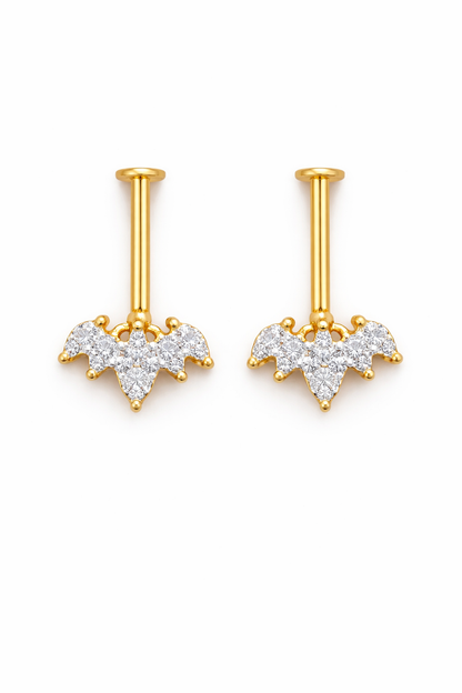 92.5 Silver Gold Plated Crown Bugadi Piar | Upper Ear Elegant Design | Jewellery