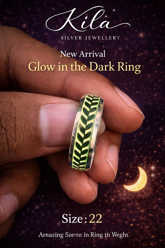 92.5 Silver Glow in the Dark Leaf Ring | Unique Stylish Design | Jewellery