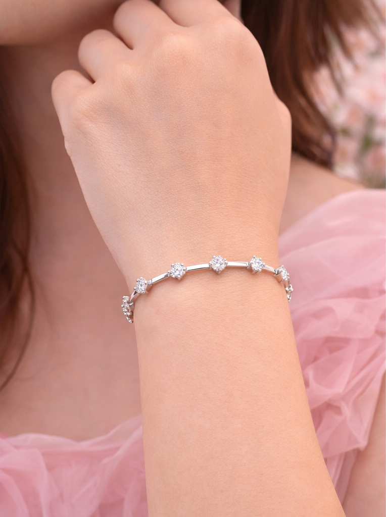 92.5 Silver CZ Stone Bangle | Elegant Luxury Finish | Jewellery
