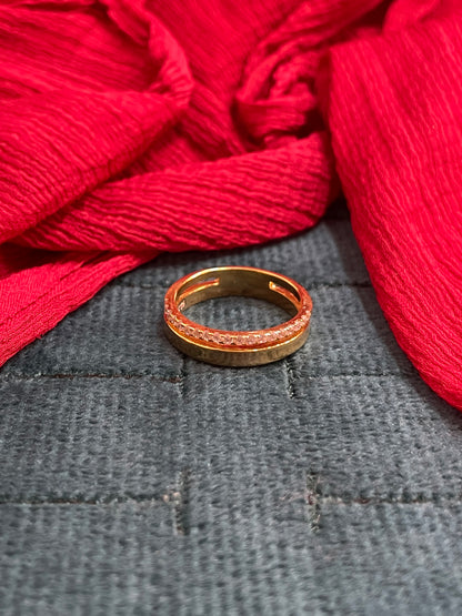 92.5 Silver Gold Plated Stylish Ring for Women Size 11 | Elegant Modern Design | Jewellery