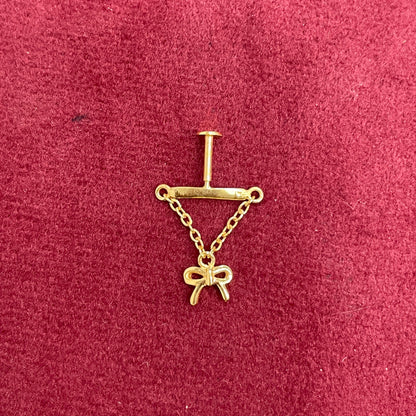 92.5 Silver Gold Plated Bow Bugadi - Pair