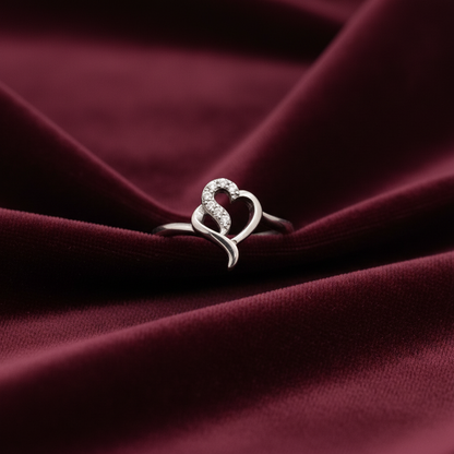 92.5 Silver Heart Ring for Women Size 12 | Stylish Affection Design | Elegant Jewellery