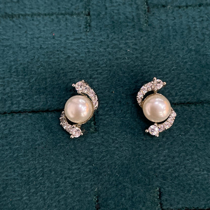 92.5 Silver Stylish Stud Earrings for Women | Elegant Minimal Design | Modern Jewellery pair