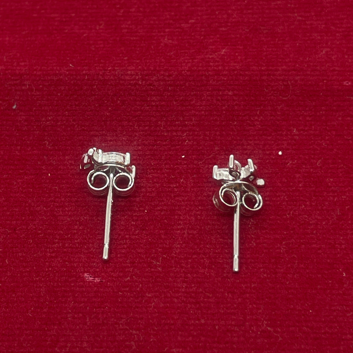 92.5 Sterling Silver Marquise CZ Leaf Cluster Studs