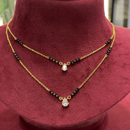 925 Silver Gold-Plated Double Layer Mangalsutra for Women