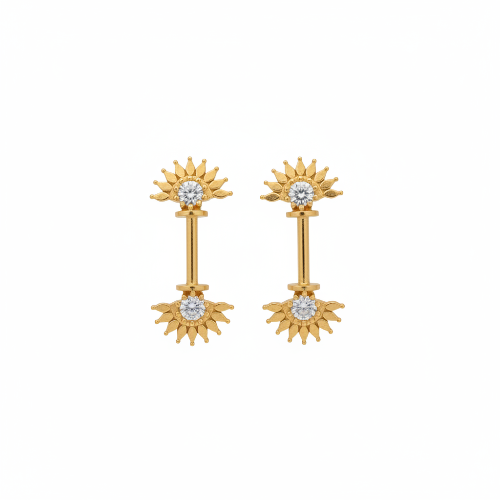 92.5 Silver Sun Bugadi | Stylish Traditional Motif Design | Elegant Jewellery ( pair)