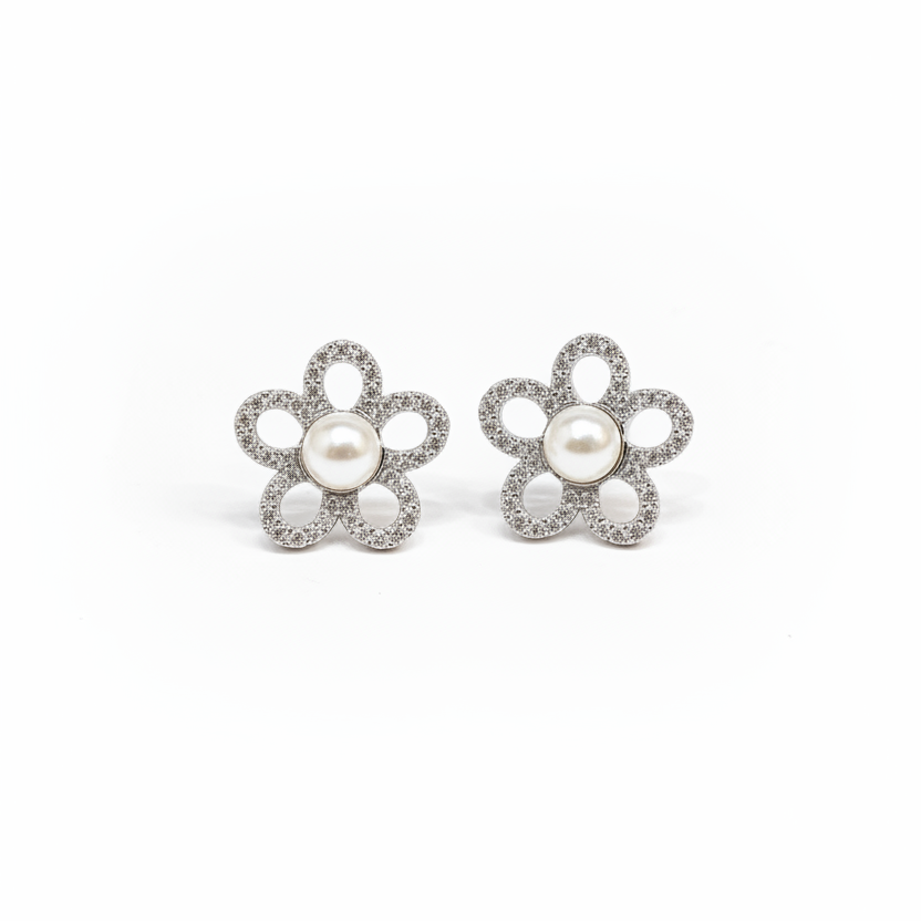 925 Silver Flower Studs
