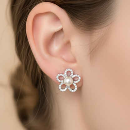 925 Silver Flower Studs