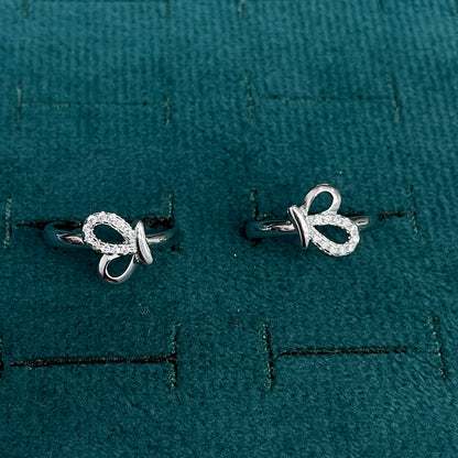 92.5 Sterling Silver CZ Butterfly Open Toe Rings for Women — Pair