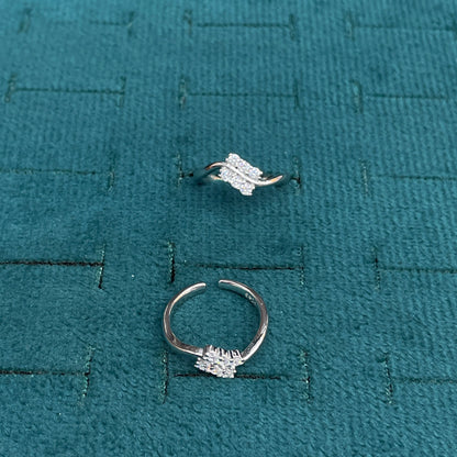 92.5 Silver CZ Toe Rings for Women