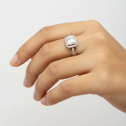 92.5 Silver White Stone Ring for Women Size 10 | Stylish Elegant Design | Premium Jewellery