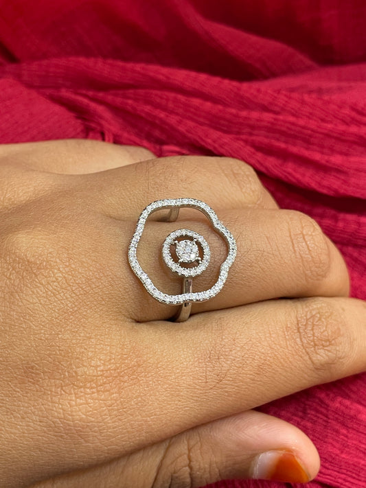 92.5 Silver Stylish Classy Ring for Women Size 14 | Elegant Premium Design | Modern Jewellery