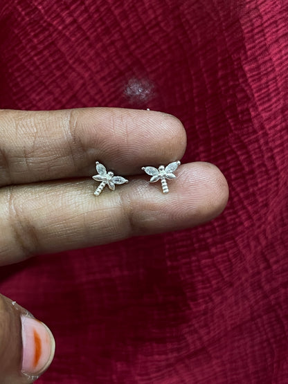 925 Silver Dragonfly studs