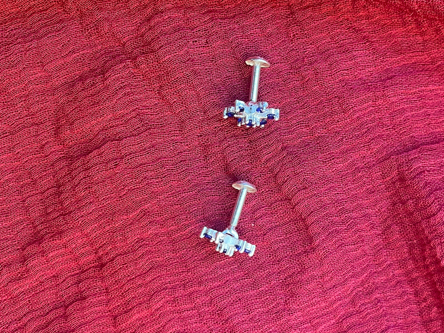 92.5 Silver Modern Second Studs / Nose Pin (Single Piece) | Sleek Stylish Design | Jewellery
