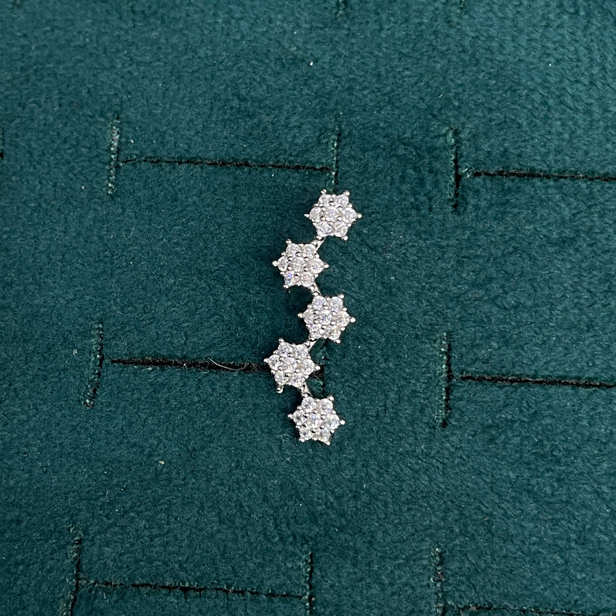 92.5 silver stylish flower earcuffs pair